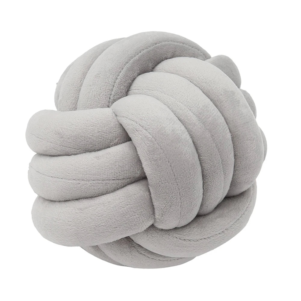 coussin rond gris blanc nœud plat velours doux moderne salon lit enfants