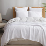 protège oreiller coton texture relief moderne enveloppe blanc maison pièces
