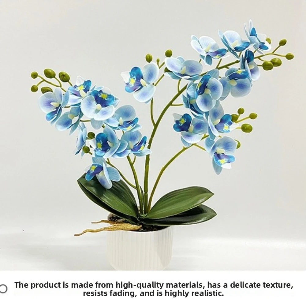 décoration murale orchidées artificielles fleurs douces moderne pot blancintérieur