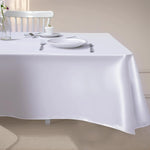 nappe satinée plissée élégante table blanc réutilisable festives occasions thématiques