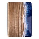 planches découper bois naturel bleu résine artisanale modernes cuillère couteau fourchette citron cerises épices