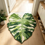 tapis vert feuille moderne salon chambre décoratif polaire polyester antidérapant