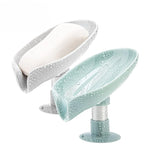 support savon moderne plastique blanc vert pastel texture gouttes d'eau fixé ventouse plateau douche