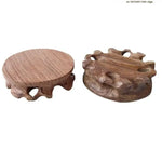support bijoux bois artisanal marron clair foncé motifs sculptés rusticité