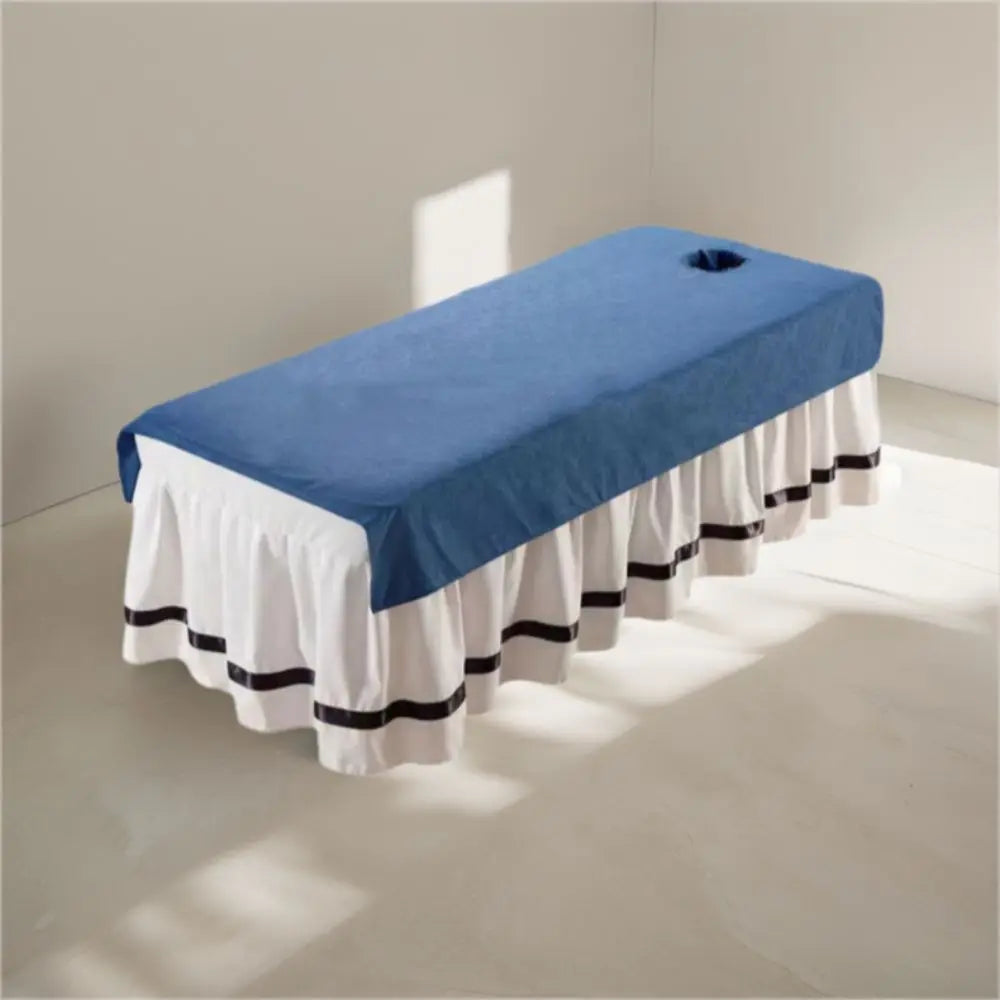 couverture table massage violet motif floral taille classique polyester opaque trou central