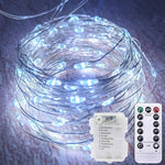 guirlande lumineuse or argent bleu led clips moderne télécommande autonomes