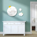 décoration murale enfant lune nuages étoiles adhésif pvc blanc rose verte