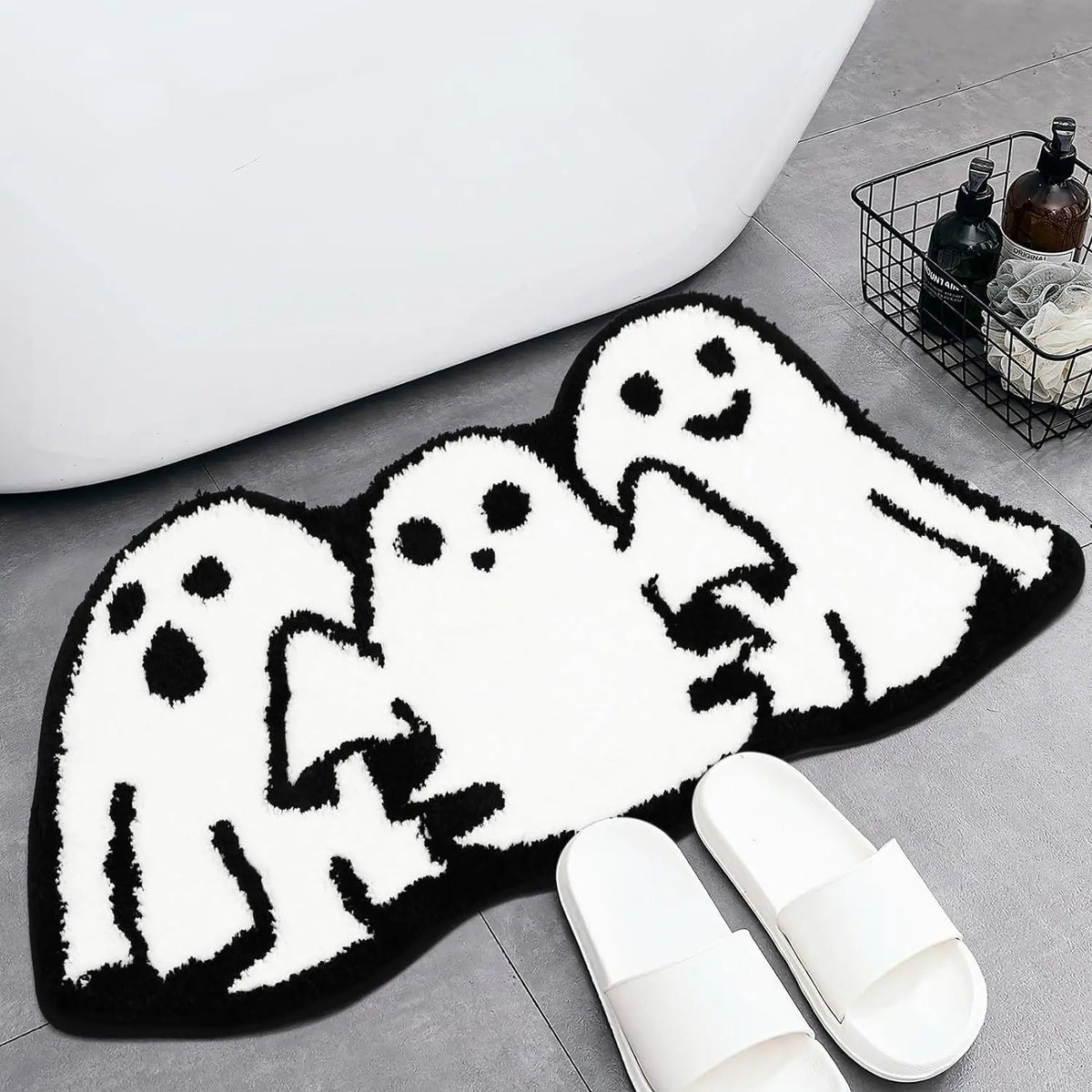 tapis halloween citrouille fantôme crâne toile d'araignée orange noir blanc maison fantaisie extérieur prière