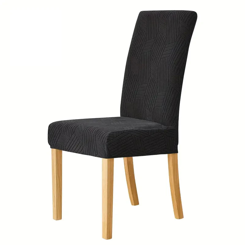 housse chaise salle manger extensible grise motif carre moderne cuisine