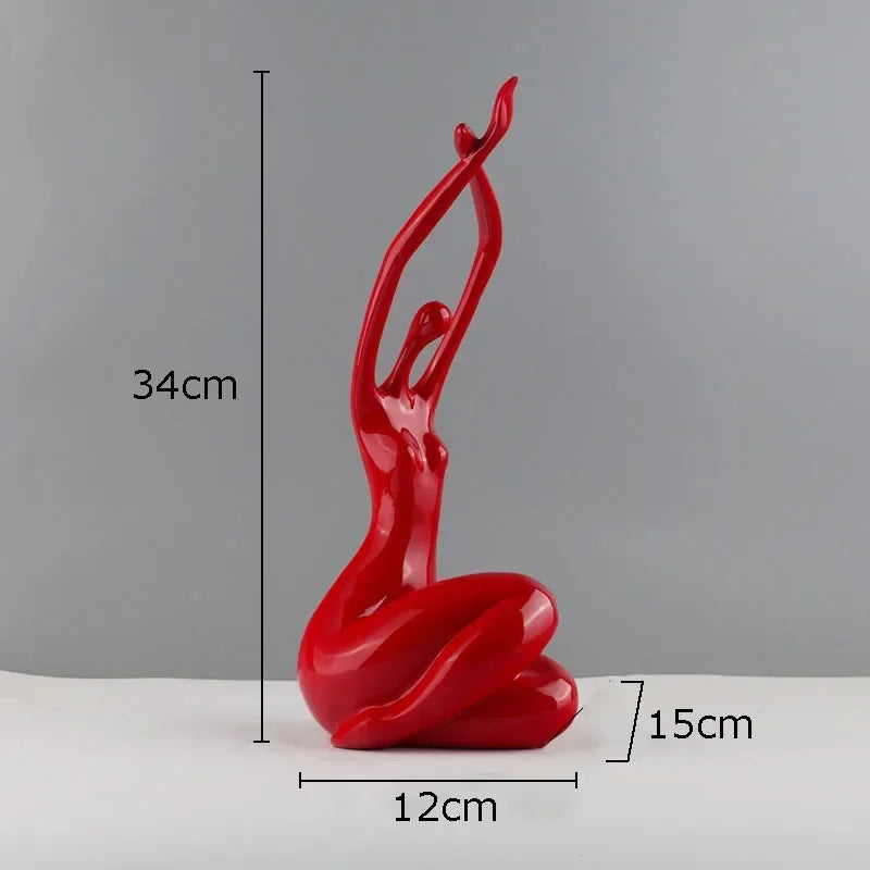 sculpture abstraite résine noire blanche rouge moderne minimaliste decoration art ornement finition autre