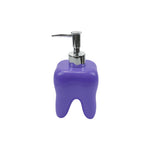 distributeur savon liquide forme dent bleu rose orange violet moderne