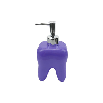 distributeur savon liquide forme dent bleu rose orange violet moderne