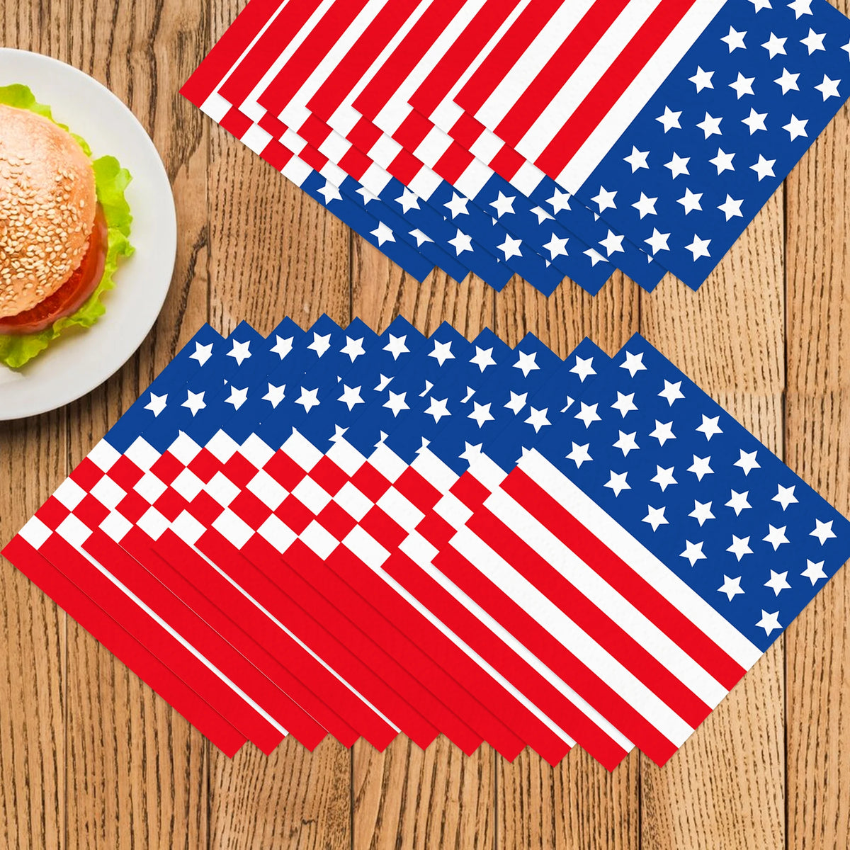 serviettes jetables américaines indépendance rouge blanc bleu drapeau étoiles rayures festives 20pcs