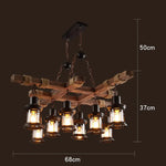 suspension lumineuse bois naturel ampoule filament industriel rustique verre translucide