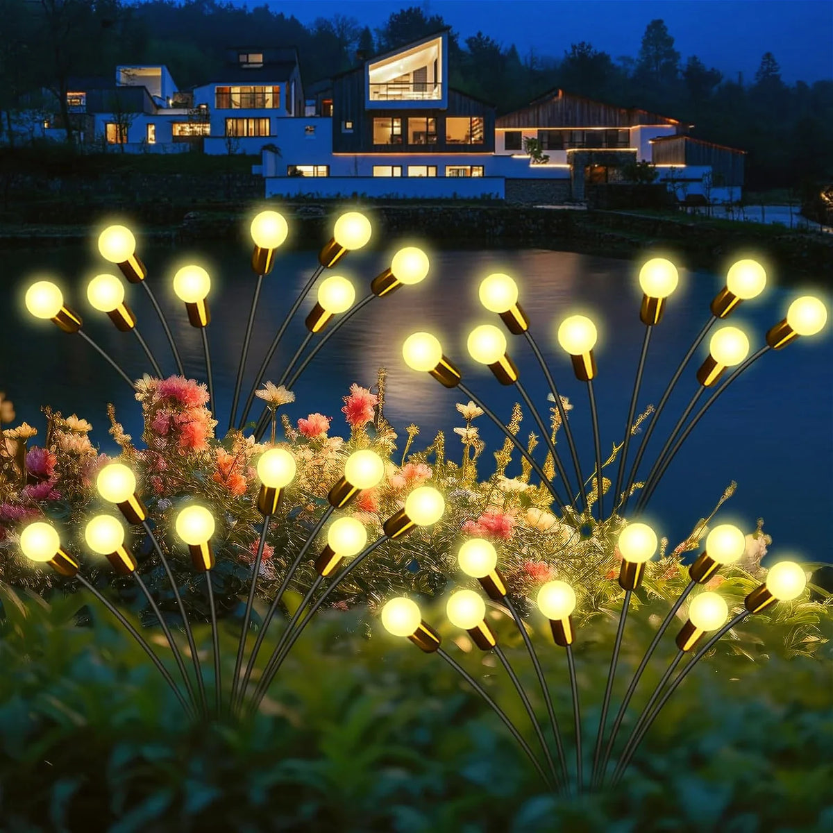 guirlande lumineuse solaire 10 led blanc chaud moderne boules sphériques extérieure autoinstallation étanche