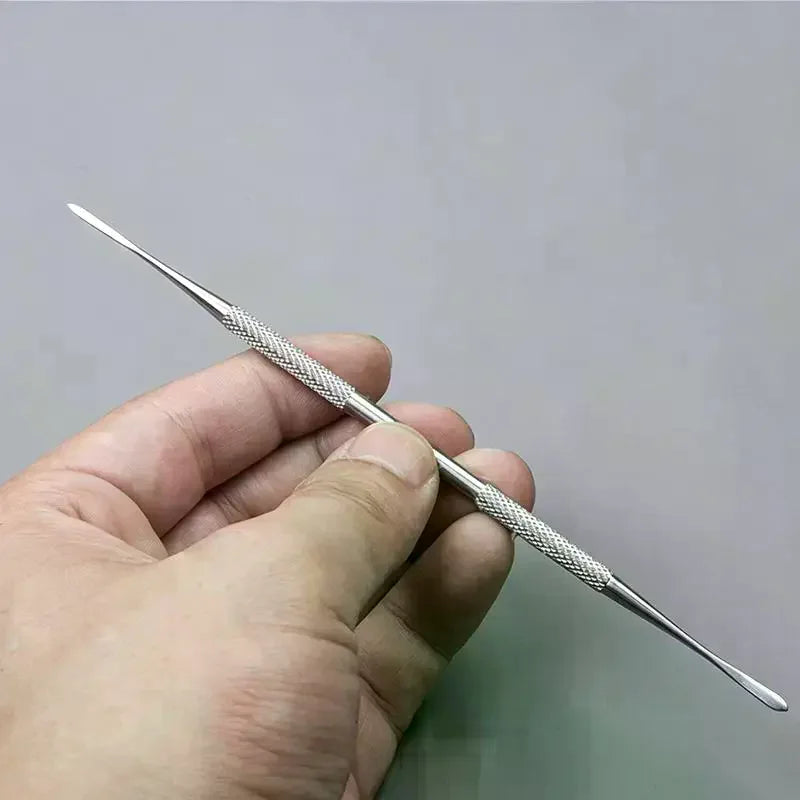 outils manucure argentés classiques biseautés modelage détaillage professionnel sculpteur DIY