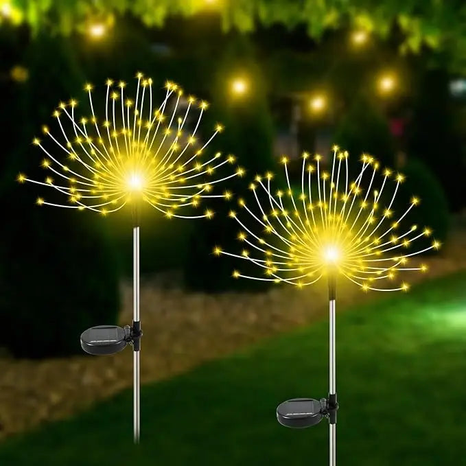 lampe solaire multicolore feux dartifice fleurs extérieure halloween noel moderne