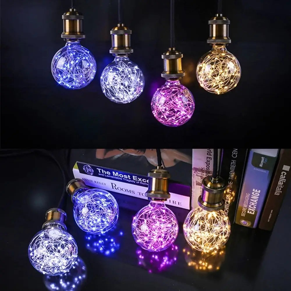 ampoules led decoratives e27 multicolore fil lumineux coeurs transparentes vintage moderne