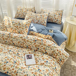 Parure de lit complète 4 pièces : housse, drap, taies d'oreiller - décoration chambre