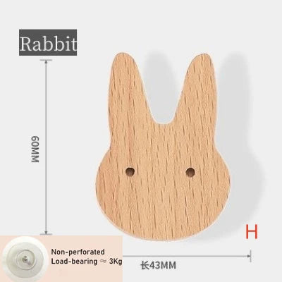 porte clés mural animal bois naturel minimaliste adhésif vis simple modernité chambre enfantDecorationMurale