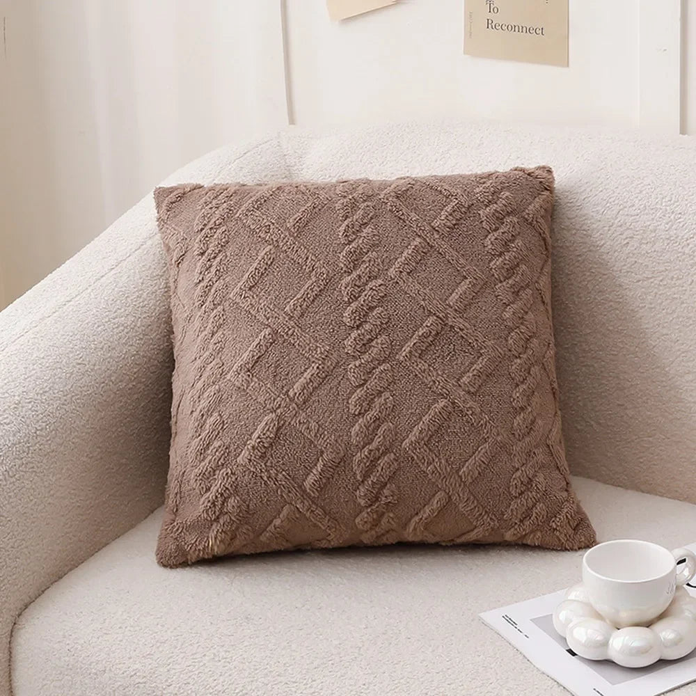 coussin siège carré beige motif doux confortable amovible lavable 45x45cm