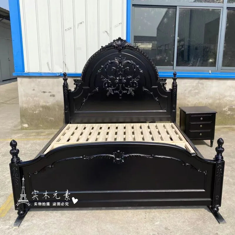 lit blanc classique tête lit bois massif chambre baroque meuble qualité sommier opulent chambre