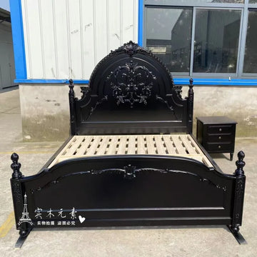 lit blanc classique tête lit bois massif chambre baroque meuble qualité sommier opulent chambre