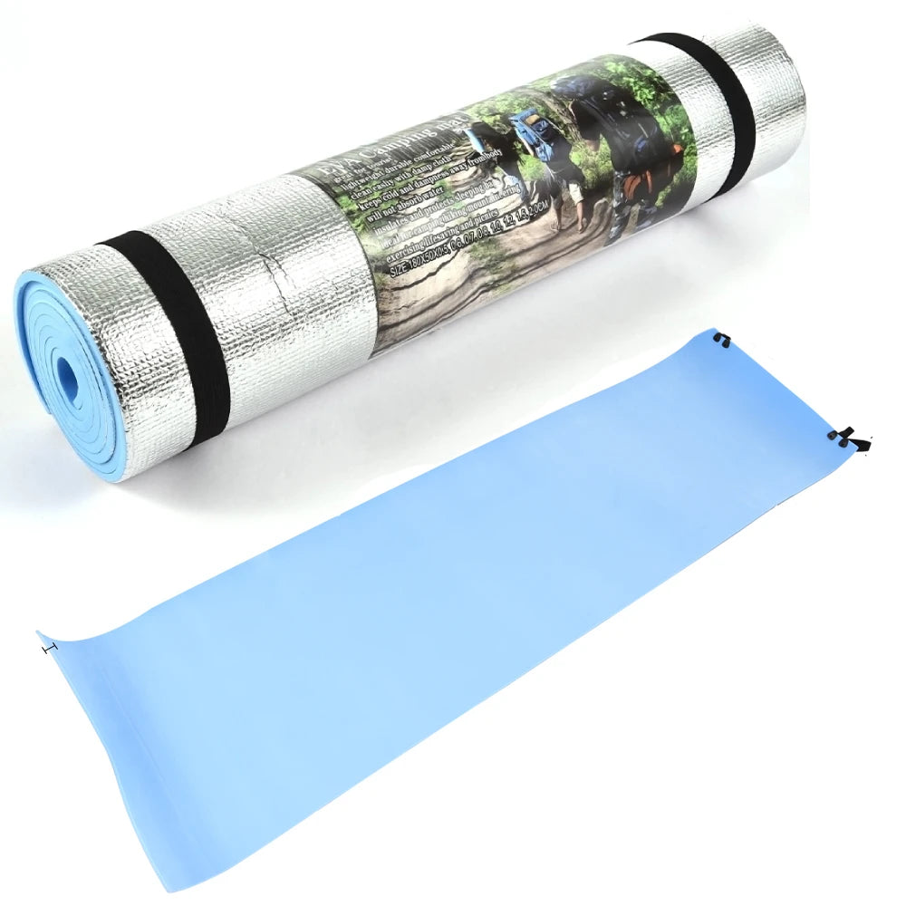 tapis yoga bleu clair imprimé paysage moderne anneaux fixation plein air sable confortable