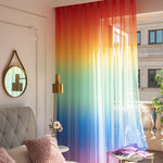 rideau transparent arc ciel gradient coloré moderne polyester fenêtre plate filtration privée