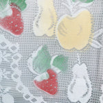 rideau blanc brodé fruits feuilles verte suspension maison erotique floral pastorale