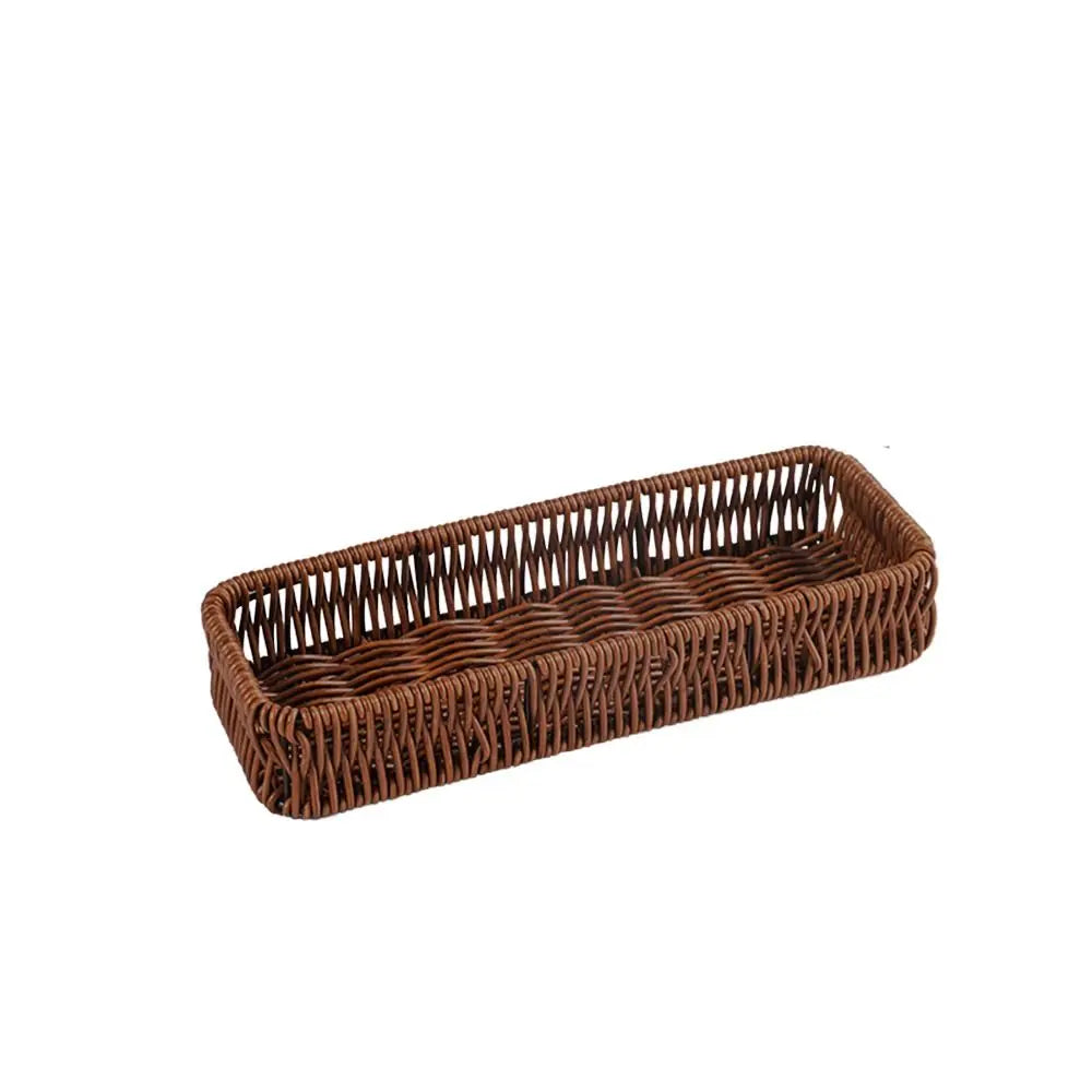 panier marron tressé traditionnel rangement décoration maison pique nique stockage fruits gâteaux