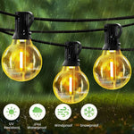 guirlande lumineuse solaire extérieure ambrée 41 ampoules globe ip65 patio jardin decoration festive