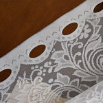 rideau blanc broderie florale transparent classique cuisine chambre