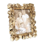 cadre photo ornement feuilles dorées texture métallique vintage fixation photo or antique gold silver