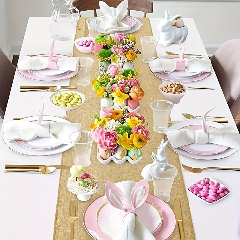 nappe table tissu texturé beige rustique saisonnalité noël halloween carnaval mariage rusticité farmhouse