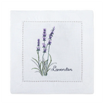 serviette cuisine lin blanc brodée motifs plantes aromatiques naturelle table élégante