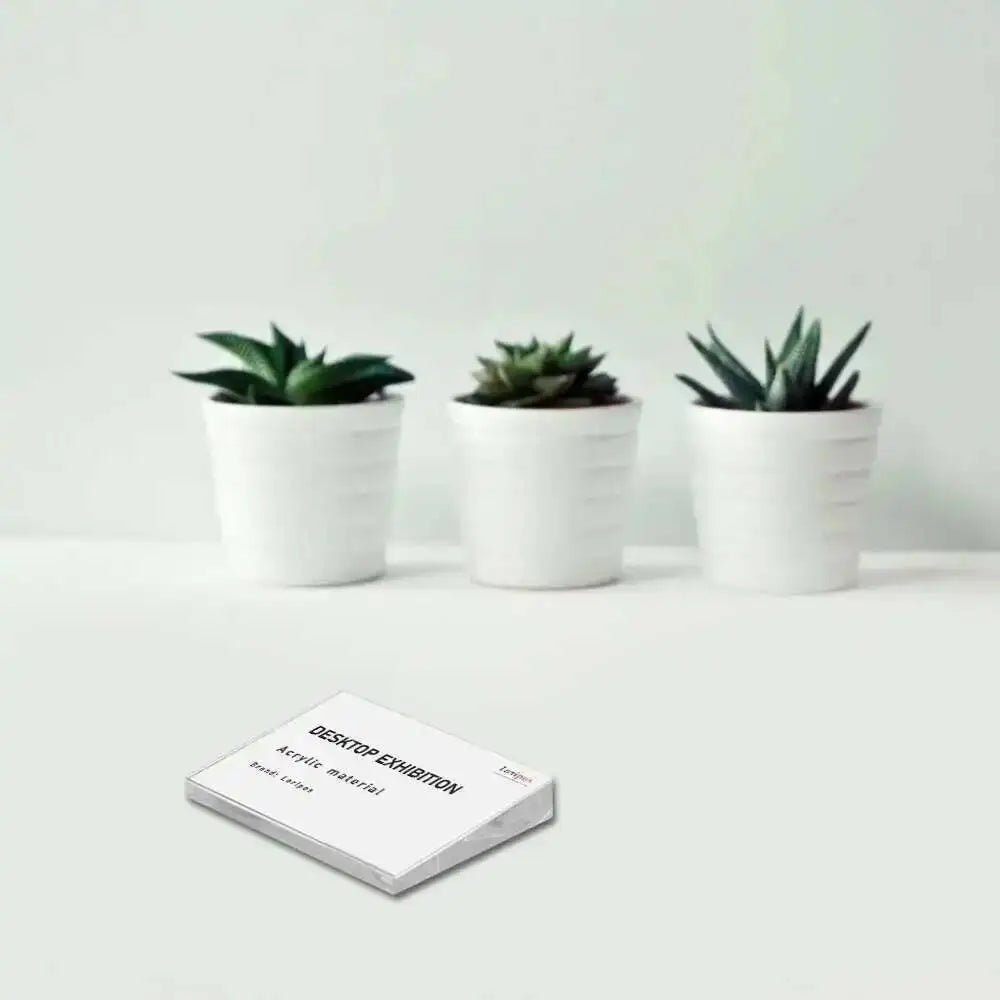 support présentation transparent moderne 90mm 57mm acrylique sans fixation card holder note holder