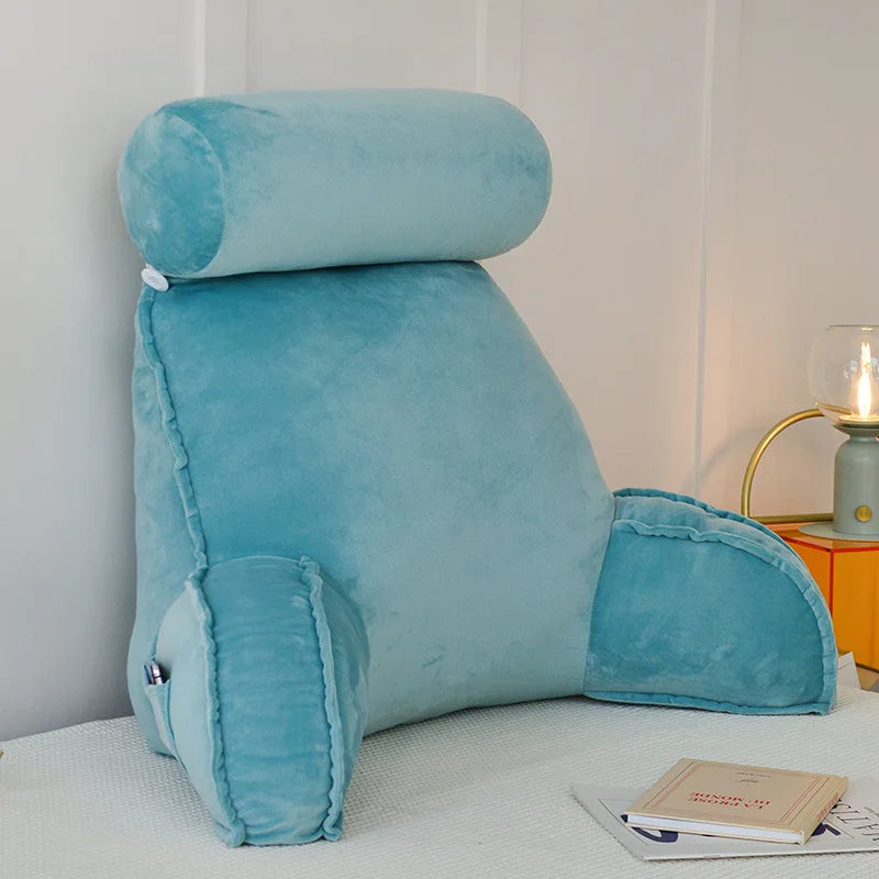 coussin lecture velours gris moderne poche détachable noir bleu vert