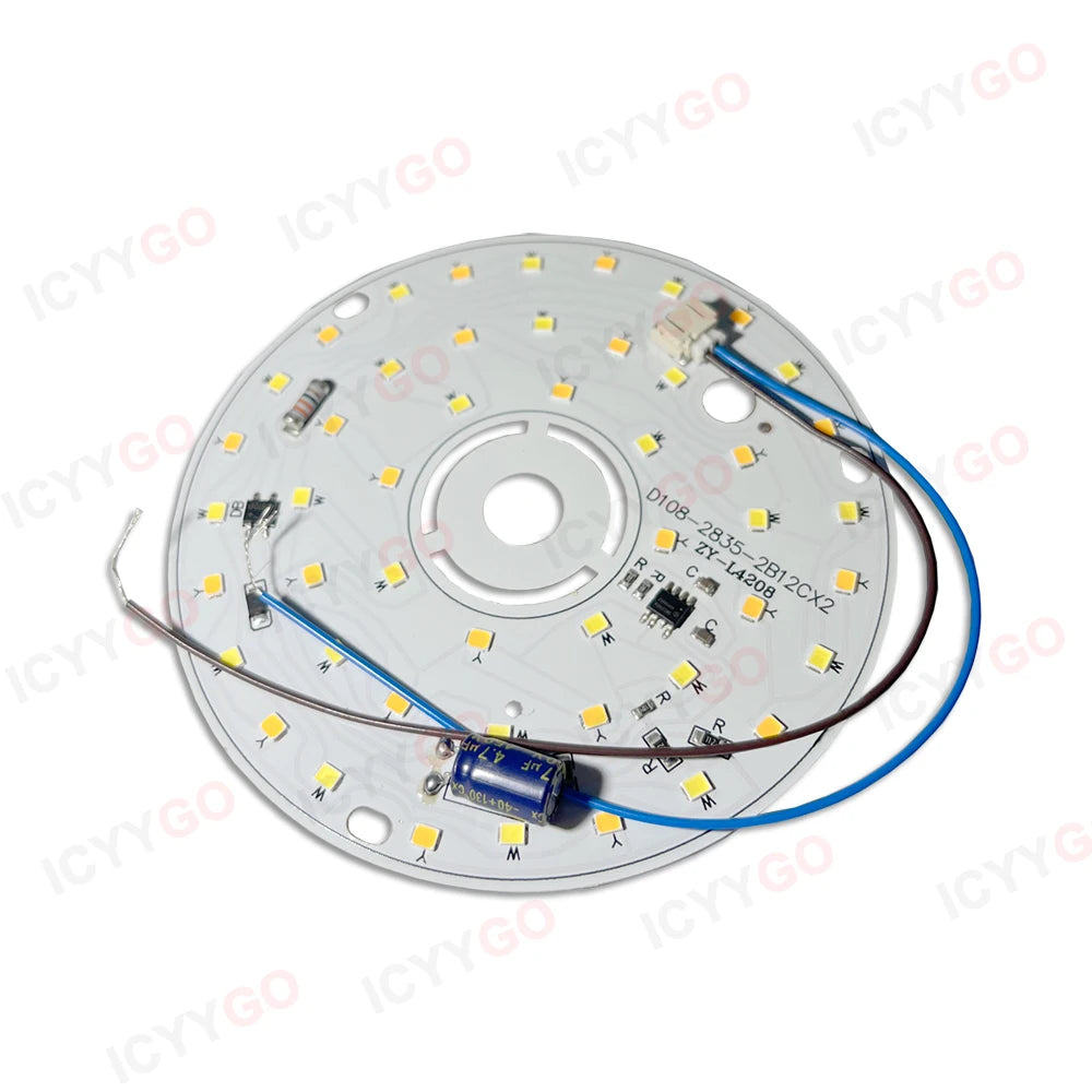 source lumineuse led 12w 24w 36w couleurs blanc moderne rond autoinstallation