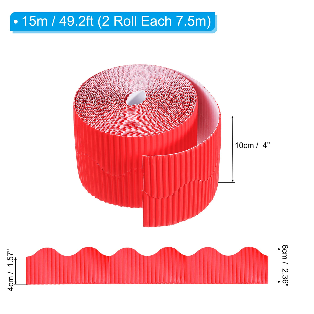 ruban adhésif rouge rayures horizontales moderne 10cm largeur 4cm hauteur