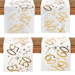 Chemin de table anniversaire en tissu jaune clair pour décoration de fête