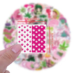 stickers cannabis personnages dessins animés spongebob fleurs cœurs kawaii graphiques