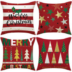 coussins carreaux rouge blanc vert doré sapins étoiles adhésifs décor noël traditionnel festive