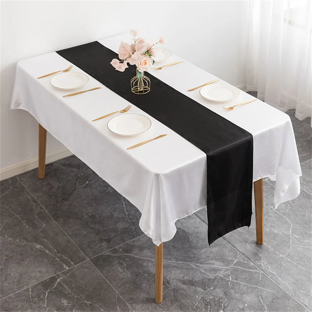 nappe satinée table fête blanc rouge rose anniversaire mariage baptême noël saint valentin