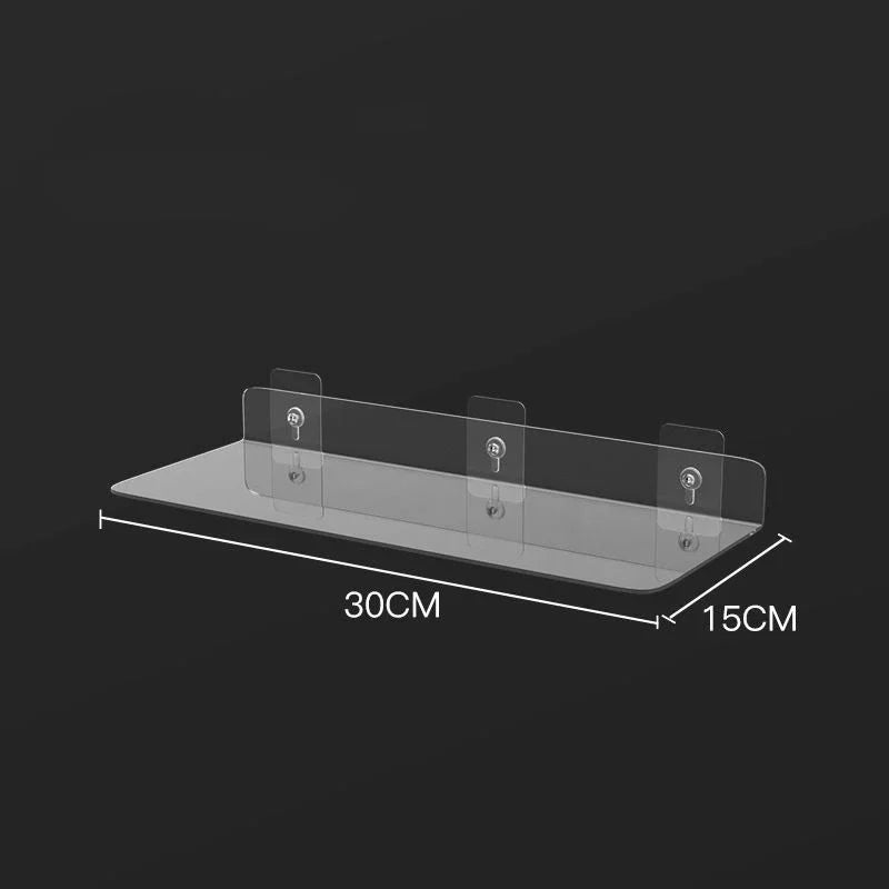 étagère murale transparente moderne adhésive 20cm 30cm 40cm 50cm 10cm 15cm salon cuisine salle