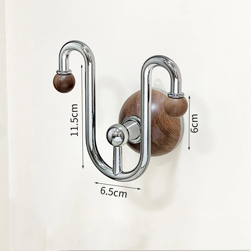 support mural ventouse sandales moderne boule bois cuir tissé beige marron adhésif almacenamiento