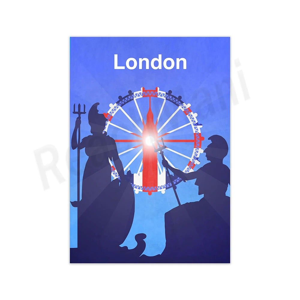 Illustration représentant une grande roue de Londres avec un décor sombre et mystique en arrière-plan.