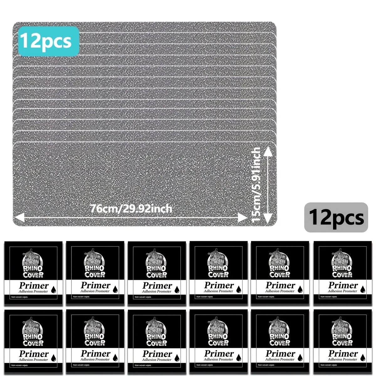 ruban antidérapant microfibre adhésif gris moderne 76cm 15cm extérieur intérieur 8pcs