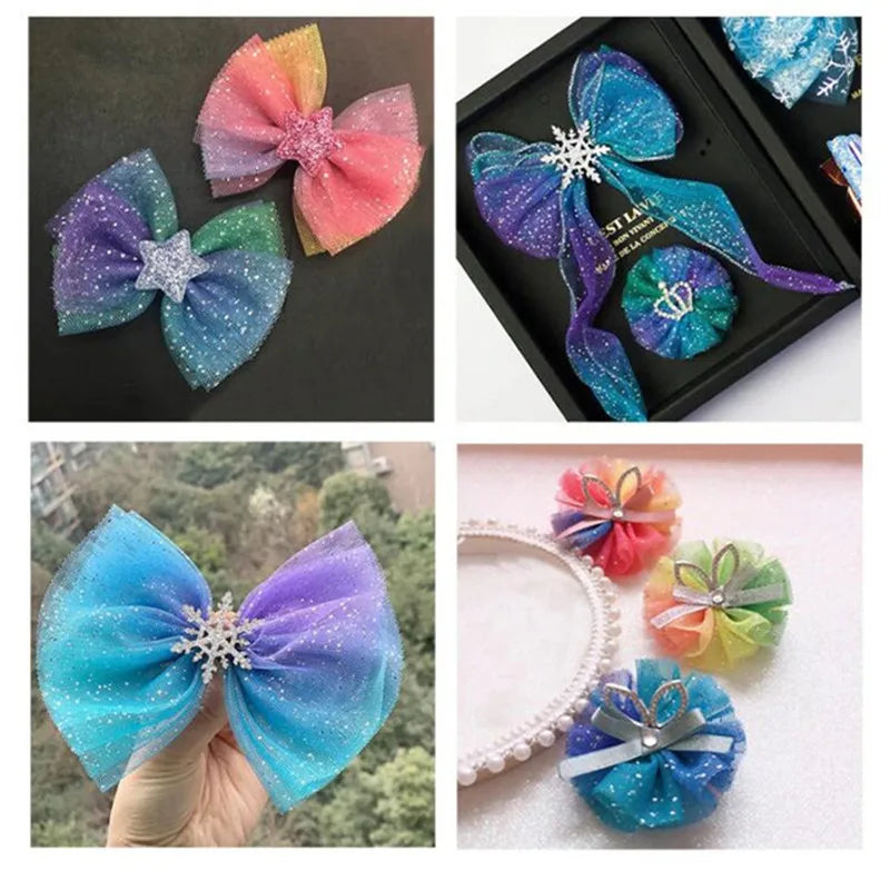 ruban pailleté multicolore 100 polyester 6cm large 25mètres élégant bricolage fête tutu voile opaques