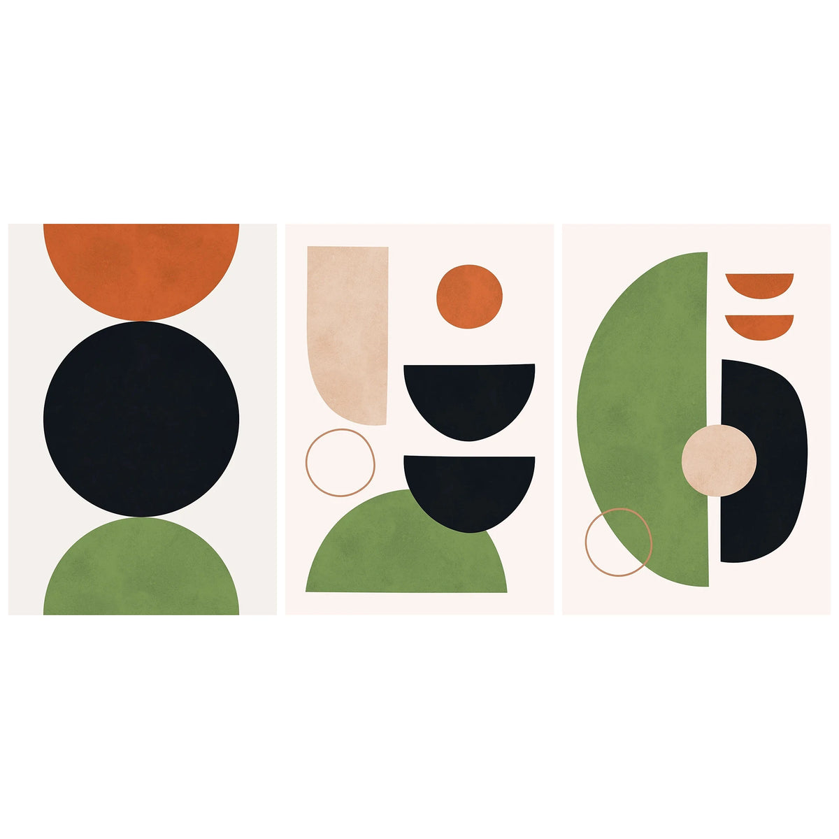 affiches abstraites modernes toile beige marron sans cadre ensemble trois impressions minimalistes